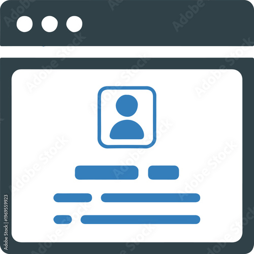profile account page vector icon avatar and text lines