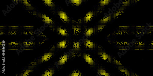 Abstract digital art featuring a symmetrical glowing yellow humanoid figure