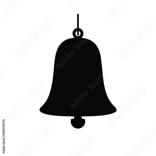Simple vector illustration of a bell with a ringer and loop