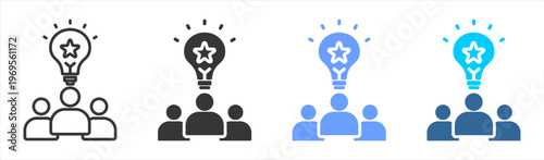 Inspiration  icon set multiple style collection	
