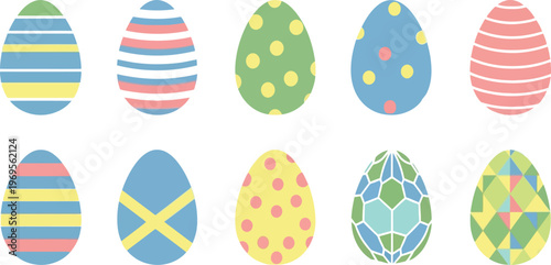 Colorful easter eggs pattern a vibrant collection of decorated eggs for spring celebrations