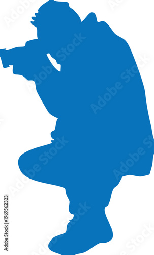 Focused Observer Silhouette: A solitary figure, intensely focused, is captured in silhouette, their form defined against a contrasting backdrop.