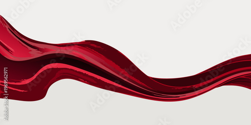A flowing abstract red ribbon against a clean white background
