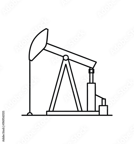 Oil pumpjack extracting crude oil from the ground