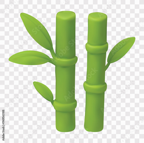 Wellness and Luxury Spa Vector Icon Set | 3D icon set | bamboo stalks