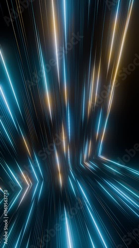 Abstract Luminous Wave Motion Futuristic Glowing Light Ribbon Waves background. Vertical.
