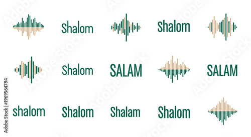 Shalom and Salam Greetings Typography Video - Peace Words Design Visuals for Cultural Understanding and Harmony