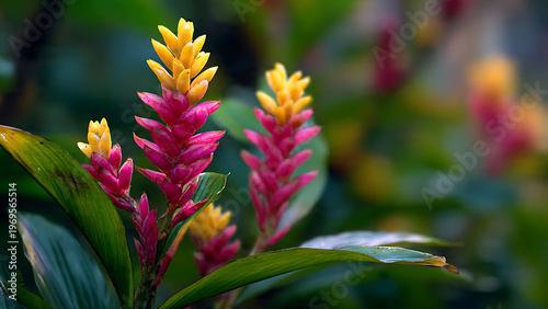 Vibrant Tropical Flowers in Summer Sunlight