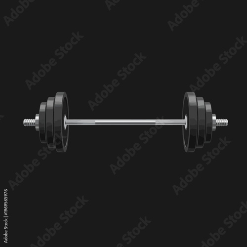 Weightlifting dumbbell barbell with weights.