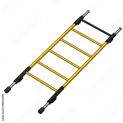 Yellow Metal Folding Step Ladder.