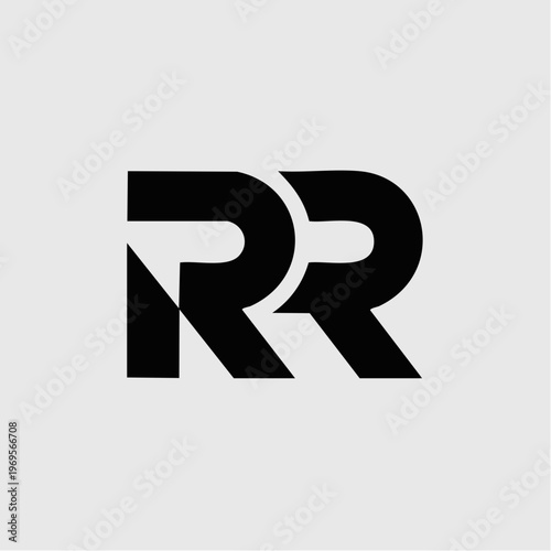 Simple modern black RR logo design
