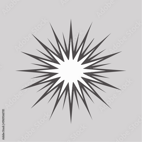 black and white starburst explosion graphic design element