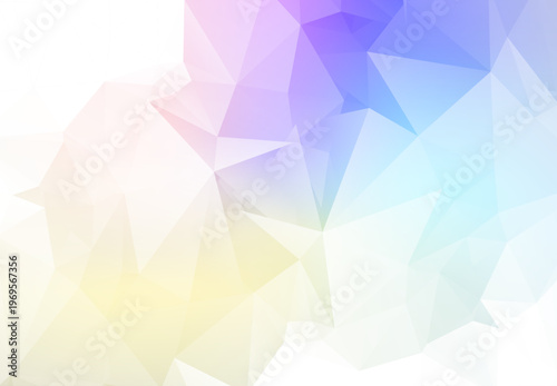やさしいパステルカラーの多面体ポリゴンが広がる柔らかく上品な抽象背景、女性向けデザインやナチュラル系コンテンツに最適