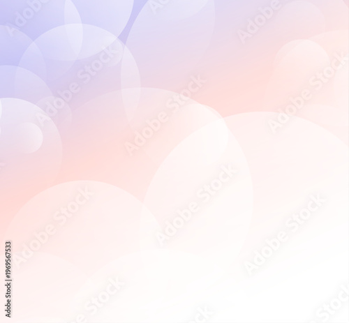 柔らかなパステルカラーの重なり合う円形グラデーションが広がる優しい抽象背景素材、淡いピンクとパープルが調和する幻想的でナチュラルなデザイン