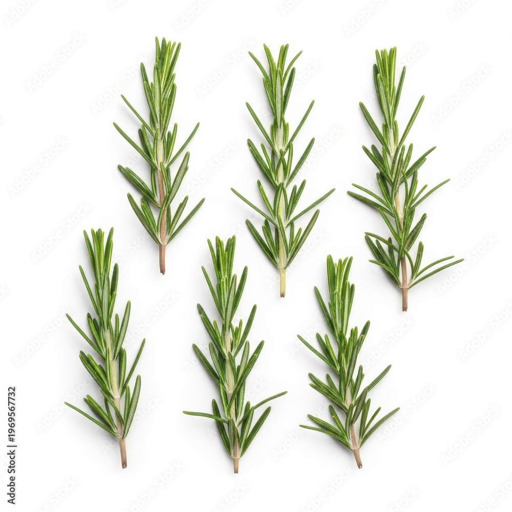 Fototapeta premium Fresh rosemary sprigs arranged in natural pose