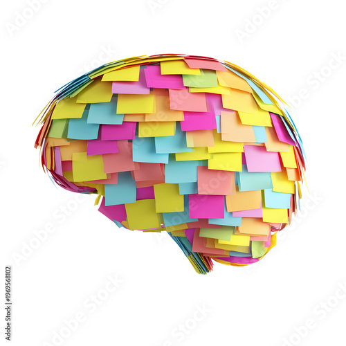 Brain Sticky Notes Creativity Ideas Thinking Mind Concept
