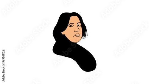 Portrait of Oscar Wilde, flat vector illustration