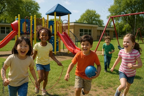 Joyful Recess at the Playground