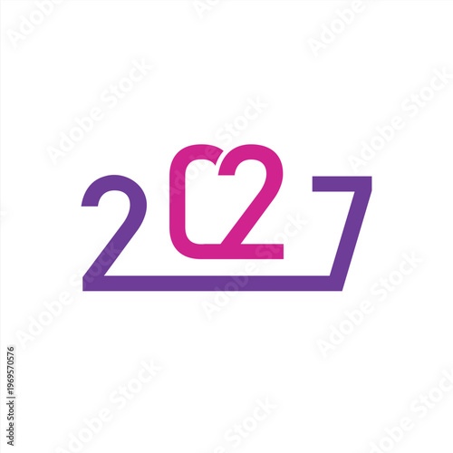 Happy New Year 2027 logo design