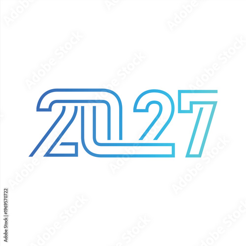 Happy New Year 2027 logo design