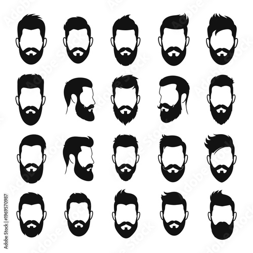 Collection of various beard styles.