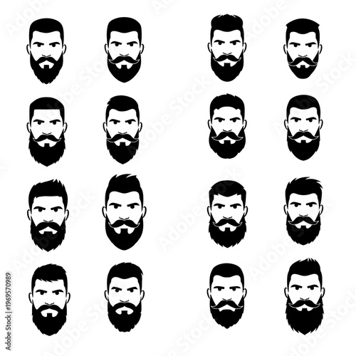 Collection of various beard styles.
