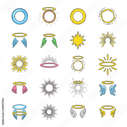 Collection of various halo designs.