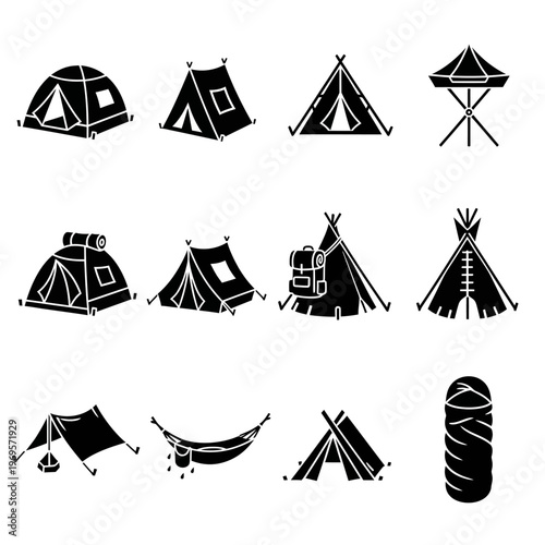 Collection of various tent types.