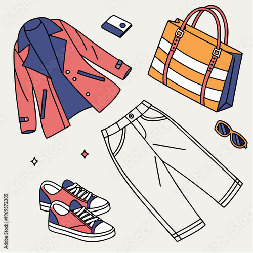 Trendy Outfit Flat Lay

