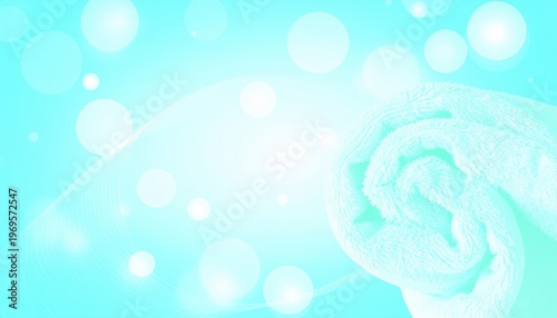 Soft towel on blue background with gentle bokeh lights close up of cozy towel against blurry blue background bokeh