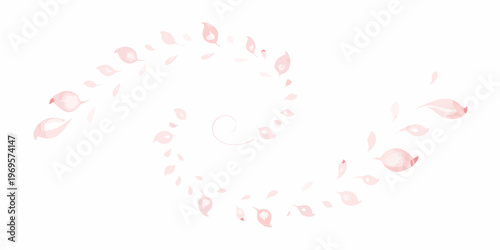 Delicate pink flower petals swirling in a circular ethereal pattern