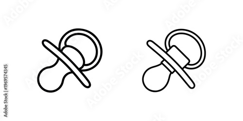 Pacifier icon set vector illustration. baby care and newborn accessory simple flat design. dummy outline for children product t-shirt design