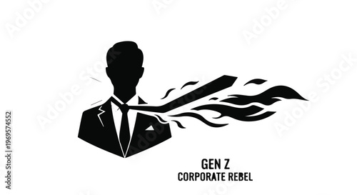 Gen Z corporate rebel businessman breaking free