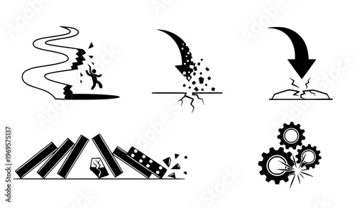 Festive Christmas character and tree icons featuring Santa Claus and winter holiday motifs