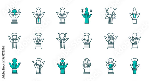 Egyptian Hand Symbols Icon Set Illustration Ancient Gesture Meanings Spiritual Art Vector Graphics Design Tutorial Guide