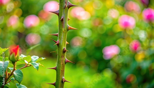 Thorny plant close up reveals intricate natural defense sharp thorns protect plant showcasing nature s resilience