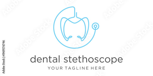 Dental stethoscope logo design for dental clinic and healthcare.