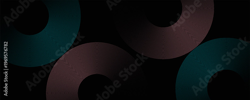 Billede på lærred Modern minimalist vector illustration of concentric rings forming a stylized S or infinity shape with a sleek metallic texture