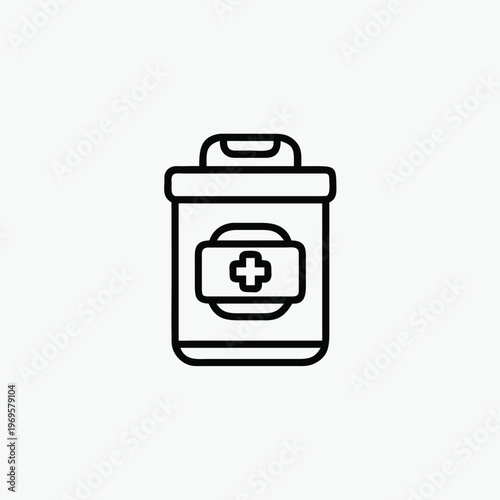medical healthcare line container icon template