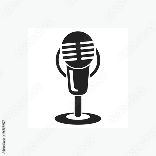 microphone icon silhoutte vector style template
