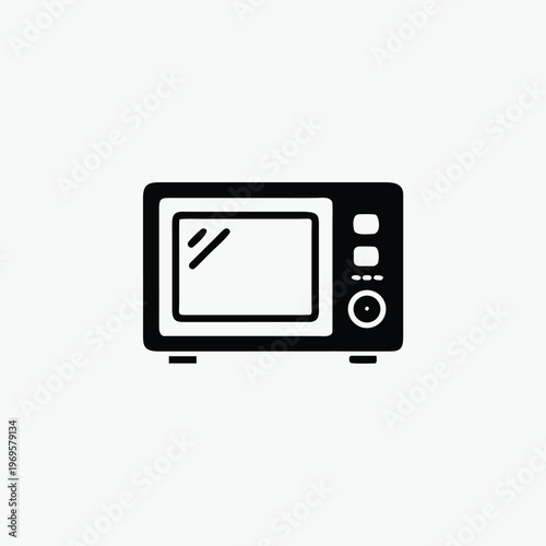microwave vector icon silhoutte template