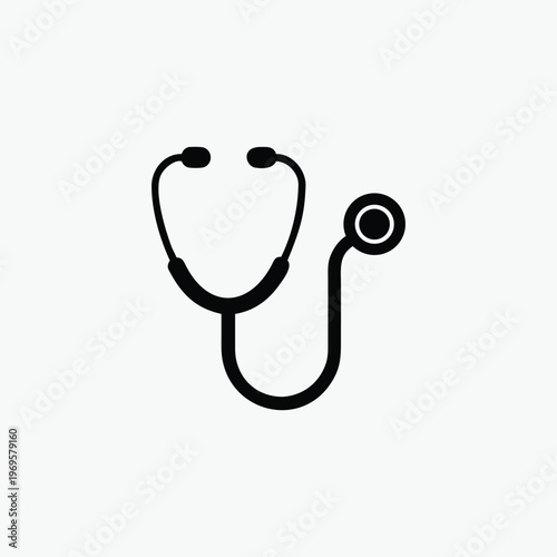stethoscope icon silhoutte vector template