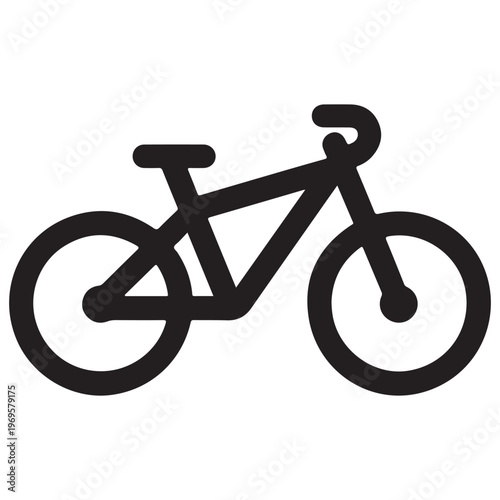 Black and white bicycle isolated on white background