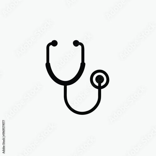 stethoscope icon silhoutte vector template