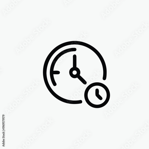  time and clock icon silhoutte vector template
