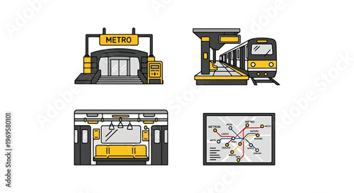 metro station Line art vector creative abstract colorful
