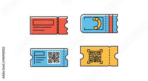 metro ticket Line art vector abstract simple creative illustration