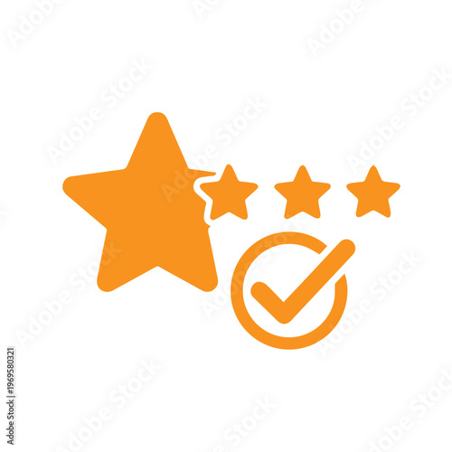 Large star with three smaller stars and a checkmark symbol signifies excellent customer satisfaction and positive user feedback.