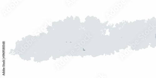 Abstract gray shape resembling landmass with small dark spots