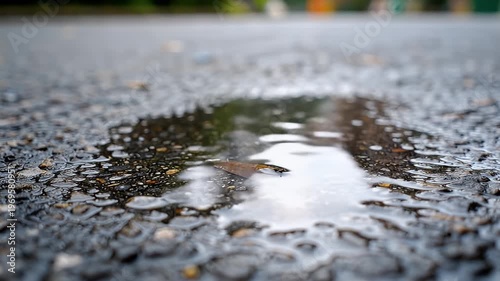 Wallpaper Mural raindrops falling on wet asphalt. Torontodigital.ca